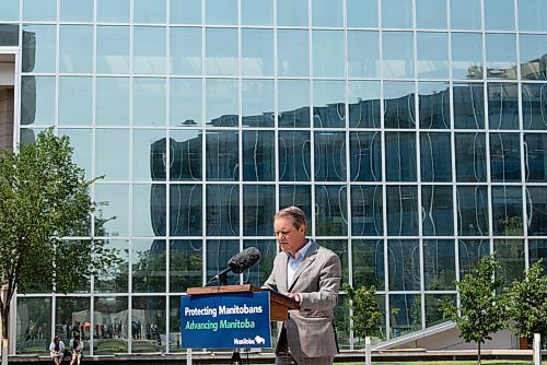 ALEX LUPUL / WINNIPEG FREE PRESS  

Justice Minister Cameron Friesen is photographed during a press conference, providing a one-year update on Downtown Community Safety Partnership, at Millennium Library Park in Winnipeg on Tuesday, July, 27, 2021.