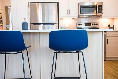 MIKAELA MACKENZIE / WINNIPEG FREE PRESS

The kitchen in a brand new demo suite in Stationside at Jubilee in Fort Rouge in Winnipeg on Wednesday, July 28, 2021. For Todd story.
Winnipeg Free Press 2021.