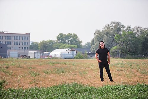 MIKAELA MACKENZIE / WINNIPEG FREE PRESS

Darian McKinney poses for a portrait on the site of the St. Boniface Industrial School (this would have been the back yard area behind the school) in Winnipeg on Thursday, July 29, 2021. For Dylan story.
Winnipeg Free Press 2021.