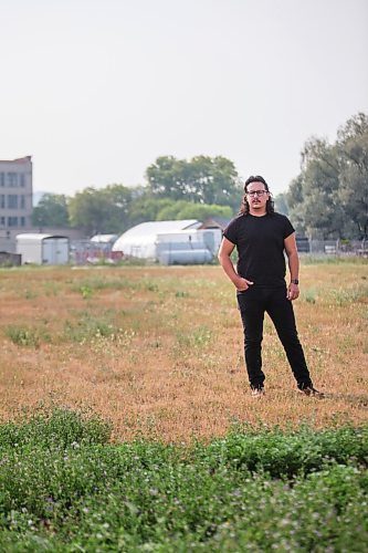 MIKAELA MACKENZIE / WINNIPEG FREE PRESS

Darian McKinney poses for a portrait on the site of the St. Boniface Industrial School (this would have been the back yard area behind the school) in Winnipeg on Thursday, July 29, 2021. For Dylan story.
Winnipeg Free Press 2021.