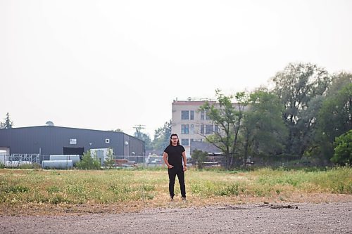 MIKAELA MACKENZIE / WINNIPEG FREE PRESS

Darian McKinney poses for a portrait on the site of the St. Boniface Industrial School (this would have been the back yard area behind the school) in Winnipeg on Thursday, July 29, 2021. For Dylan story.
Winnipeg Free Press 2021.