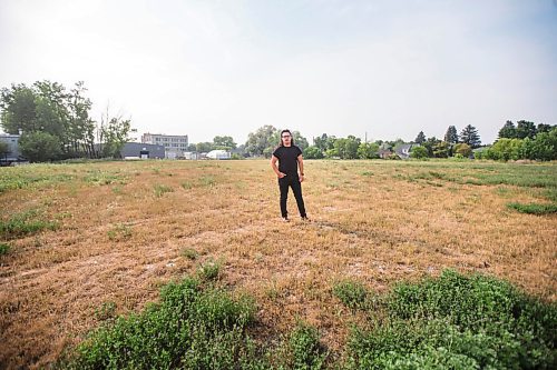 MIKAELA MACKENZIE / WINNIPEG FREE PRESS

Darian McKinney poses for a portrait on the site of the St. Boniface Industrial School (this would have been the back yard area behind the school) in Winnipeg on Thursday, July 29, 2021. For Dylan story.
Winnipeg Free Press 2021.