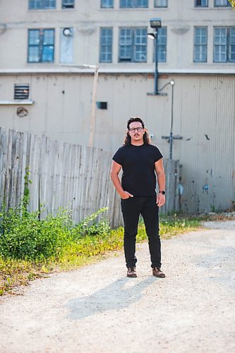 MIKAELA MACKENZIE / WINNIPEG FREE PRESS

Darian McKinney poses for a portrait on the site of the St. Boniface Industrial School (this would have been the location of the main building) in Winnipeg on Thursday, July 29, 2021. For Dylan story.
Winnipeg Free Press 2021.