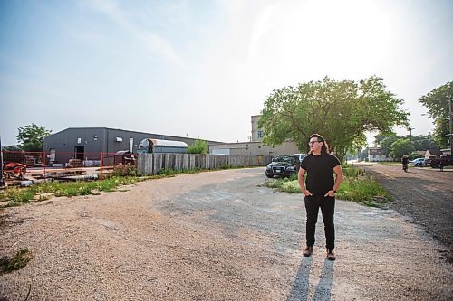 MIKAELA MACKENZIE / WINNIPEG FREE PRESS

Darian McKinney poses for a portrait on the site of the St. Boniface Industrial School (this would have been the location of the main building) in Winnipeg on Thursday, July 29, 2021. For Dylan story.
Winnipeg Free Press 2021.