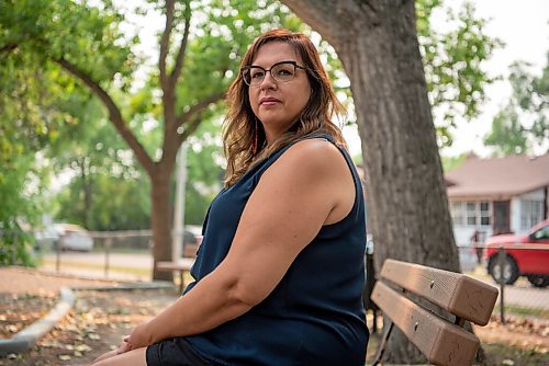 ALEX LUPUL / WINNIPEG FREE PRESS

Katherine Legrange, Volunteer Director 60s Scoop Legacy of Canada, poses for a portrait at a park near her Winnipeg home on Monday, August 2, 2021.