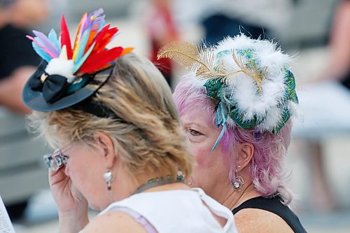 JOHN WOODS / WINNIPEG FREE PRESS
People wear their fancy hats at Manitoba Derby day at the Assiniboia Downs Monday, August 2, 2021. 

Reporter: ?