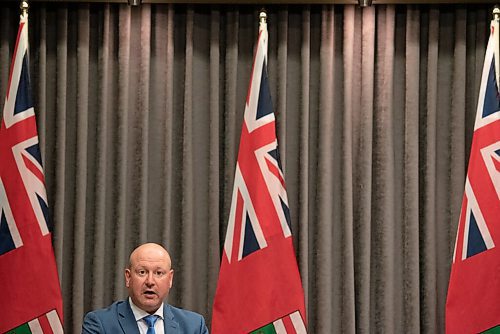 ALEX LUPUL / WINNIPEG FREE PRESS

Dr. Brent Roussin, chief provincial public health officer, is photographed during a press conference at the Legislative Building in Winnipeg on Tuesday, August 3, 2021, announcing looser COVID-19 restrictions for Manitobans.