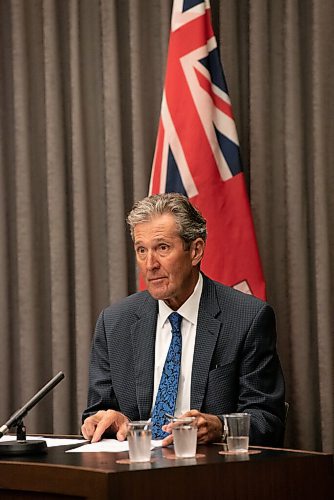 ALEX LUPUL / WINNIPEG FREE PRESS

Premier Brian Pallister is photographed during a press conference at the Legislative Building in Winnipeg on Tuesday, August 3, 2021. The premier announced looser restrictions for Manitobans.