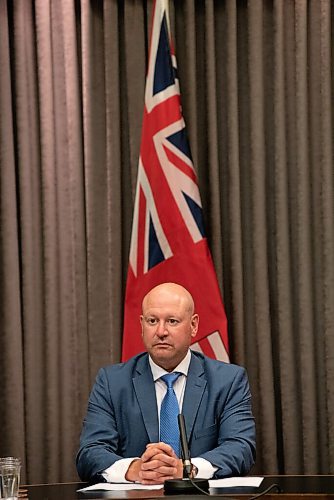 ALEX LUPUL / WINNIPEG FREE PRESS

Dr. Brent Roussin, chief provincial public health officer, is photographed during a press conference at the Legislative Building in Winnipeg on Tuesday, August 3, 2021, announcing looser COVID-19 restrictions for Manitobans.