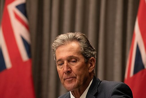 ALEX LUPUL / WINNIPEG FREE PRESS

Premier Brian Pallister is photographed during a press conference at the Legislative Building in Winnipeg on Tuesday, August 3, 2021. The premier announced looser restrictions for Manitobans.