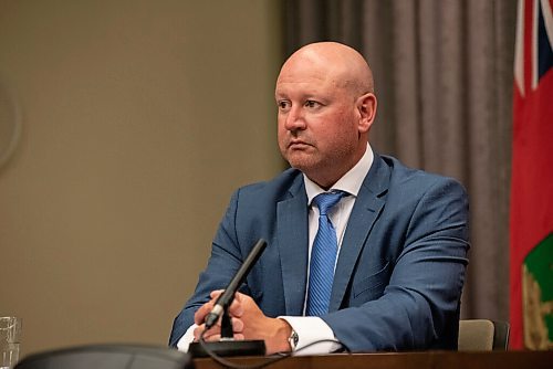 ALEX LUPUL / WINNIPEG FREE PRESS

Dr. Brent Roussin, chief provincial public health officer, is photographed during a press conference at the Legislative Building in Winnipeg on Tuesday, August 3, 2021, announcing looser COVID-19 restrictions for Manitobans.