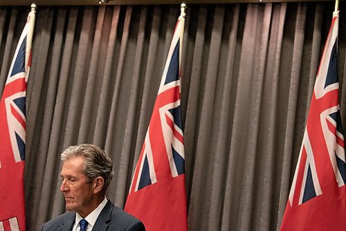 ALEX LUPUL / WINNIPEG FREE PRESS

Premier Brian Pallister is photographed during a press conference at the Legislative Building in Winnipeg on Tuesday, August 3, 2021. The premier announced looser restrictions for Manitobans.