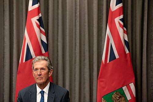 ALEX LUPUL / WINNIPEG FREE PRESS

Premier Brian Pallister is photographed during a press conference at the Legislative Building in Winnipeg on Tuesday, August 3, 2021. The premier announced looser restrictions for Manitobans.