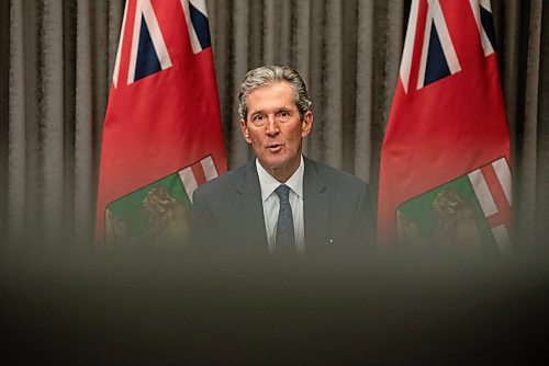 ALEX LUPUL / WINNIPEG FREE PRESS

Premier Brian Pallister is photographed during a press conference at the Legislative Building in Winnipeg on Tuesday, August 3, 2021. The premier announced looser restrictions for Manitobans.