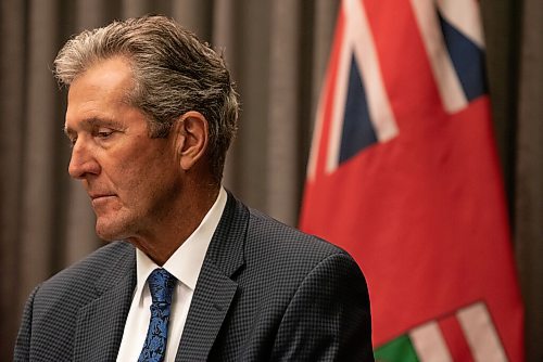 ALEX LUPUL / WINNIPEG FREE PRESS

Premier Brian Pallister is photographed during a press conference at the Legislative Building in Winnipeg on Tuesday, August 3, 2021. The premier announced looser restrictions for Manitobans.