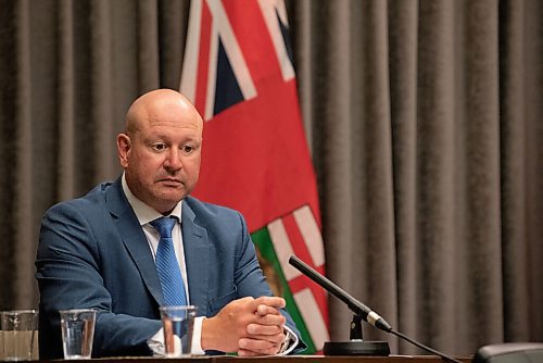 ALEX LUPUL / WINNIPEG FREE PRESS

Dr. Brent Roussin, chief provincial public health officer, is photographed during a press conference at the Legislative Building in Winnipeg on Tuesday, August 3, 2021, announcing looser COVID-19 restrictions for Manitobans.