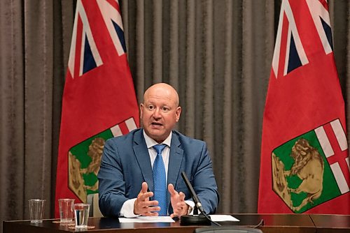 ALEX LUPUL / WINNIPEG FREE PRESS

Dr. Brent Roussin, chief provincial public health officer, is photographed during a press conference at the Legislative Building in Winnipeg on Tuesday, August 3, 2021, announcing looser COVID-19 restrictions for Manitobans.