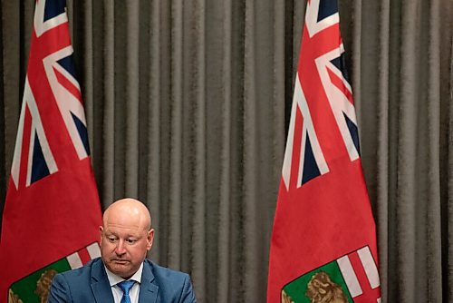 ALEX LUPUL / WINNIPEG FREE PRESS

Dr. Brent Roussin, chief provincial public health officer, is photographed during a press conference at the Legislative Building in Winnipeg on Tuesday, August 3, 2021, announcing looser COVID-19 restrictions for Manitobans.