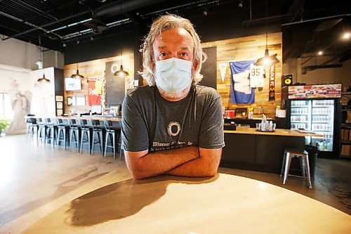 JOHN WOODS / WINNIPEG FREE PRESS
Paul Clerkin, co-owner of Stone Angel Brewing, is photographed Wednesday, August 4, 2021. Stone Angel Brewing is keeping the mask and vaccination status checks until the foreseeable future.

Reporter: Durrani