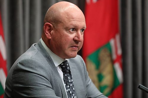 RUTH BONNEVILLE / WINNIPEG FREE PRESS

LOCAL -  Safe Return to School plan

Dr. Brent Roussin, chief provincial public health officer answers questions from the media regarding the upcoming school year with Education Minister Cliff Cullen at the Legislative Building, Thursday. 

Aug 5 2021
