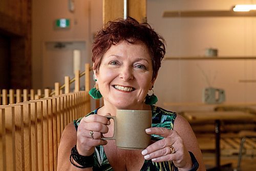 MIKE SUDOMA / WINNIPEG FREE PRESS
Genny Sacco-Bak enjoying an Americano at Forth Coffee Friday afternoon.
A couple months ago she started a podcast called Coffee With Genny B, during which she visits with owners of Winnipeg coffee shops, roasting houses, etc. 
July 7, 2021