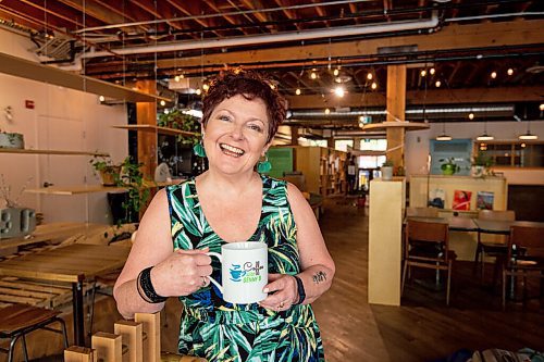 MIKE SUDOMA / WINNIPEG FREE PRESS
Genny Sacco-Bak enjoying an Americano at Forth Coffee Friday afternoon.
A couple months ago she started a podcast called Coffee With Genny B, during which she visits with owners of Winnipeg coffee shops, roasting houses, etc. 
July 7, 2021