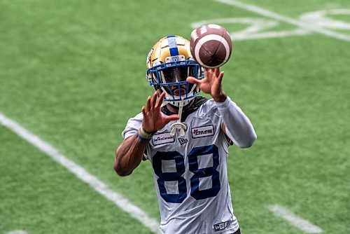 ALEX LUPUL / WINNIPEG FREE PRESS  

Winnipeg Blue Bombers wide receiver Rasheed Bailey is photographed during practice at IG Field on August 9, 2021.

