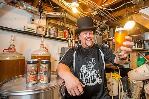 MIKAELA MACKENZIE / WINNIPEG FREE PRESS

Scott Tackaberry, who is starting a nanobrewery in the Grape and Grain space called Dastardly Villain, poses for a portrait in the space he's used to make prototypes for the beer in South Osborne in Winnipeg on Tuesday, Aug. 10, 2021. For Ben Sigurdson story.
Winnipeg Free Press 2021.