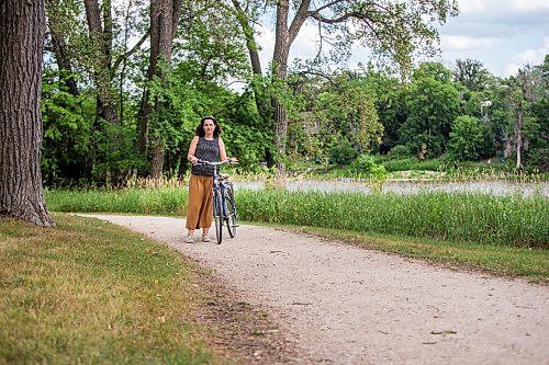 MIKAELA MACKENZIE / WINNIPEG FREE PRESS

Mel Marginet, cyclist and jogger who uses the path regularly, poses for a portrait on the river trail along Churchill Drive in Winnipeg on Tuesday, Aug. 10, 2021. For Erik story.
Winnipeg Free Press 2021.