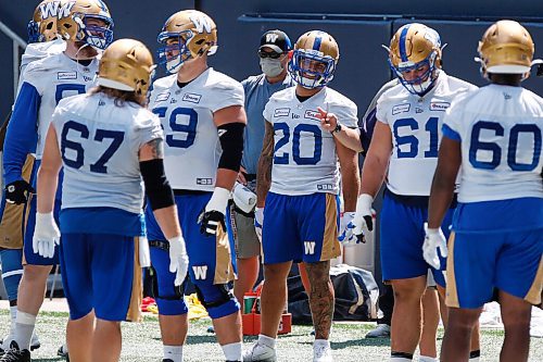 JOHN WOODS / WINNIPEG FREE PRESS
Winnipeg Blue Bombers Brady Oliveira (20) at practice in Winnipeg Tuesday, August 10, 2021. 
