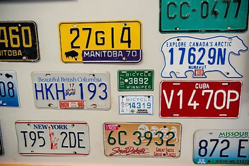 ALEX LUPUL / WINNIPEG FREE PRESS  

Licence plates are photographed on the walls of Big Rick's Hot Rod Diner in Winnipeg, on August 19, 2021.

Reporter: Dave Sanderson