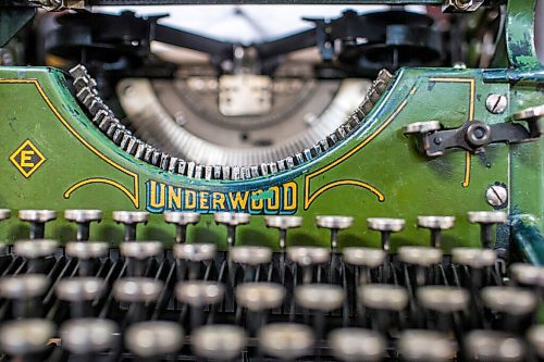 MIKAELA MACKENZIE / WINNIPEG FREE PRESS

A restored classic Underwriter typewriter at I. G. Office Equipment in Winnipeg on Friday, Aug. 20, 2021. For Dave Sanderson story.
Winnipeg Free Press 2021.