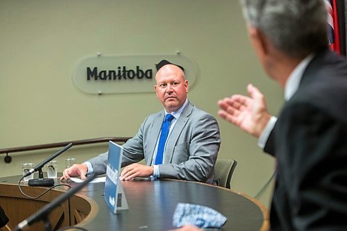 MIKAELA MACKENZIE / WINNIPEG FREE PRESS

Chief provincial public health officer Dr. Brent Roussin (left) and premier Brian Pallister speak at a press conference at the Manitoba Legislative Building in Winnipeg on Tuesday, Aug. 24, 2021. For --- story.
Winnipeg Free Press 2021.