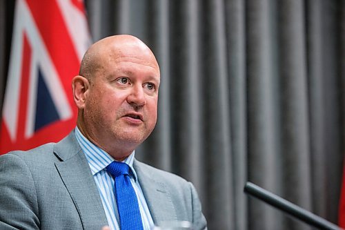 MIKAELA MACKENZIE / WINNIPEG FREE PRESS

Chief provincial public health officer Dr. Brent Roussin speaks at a press conference at the Manitoba Legislative Building in Winnipeg on Tuesday, Aug. 24, 2021. For --- story.
Winnipeg Free Press 2021.