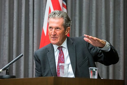 MIKAELA MACKENZIE / WINNIPEG FREE PRESS

Premier Brian Pallister speaks at a press conference at the Manitoba Legislative Building in Winnipeg on Tuesday, Aug. 24, 2021. For --- story.
Winnipeg Free Press 2021.