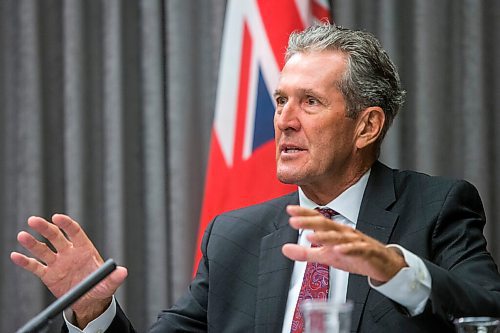 MIKAELA MACKENZIE / WINNIPEG FREE PRESS

Premier Brian Pallister speaks at a press conference at the Manitoba Legislative Building in Winnipeg on Tuesday, Aug. 24, 2021. For --- story.
Winnipeg Free Press 2021.