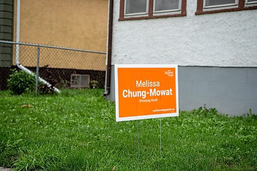 ALEX LUPUL / WINNIPEG FREE PRESS  

A sign for the NDP's Melissa Chung-Mowat is photographed on August 24, 2021.