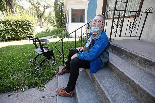 JOHN WOODS / WINNIPEG FREE PRESS
Mark Olfert, was living in a Main Street hotel until it was damaged by fire, is photographed outside his friends home where he is staying until he can get his own place in Winnipeg Thursday, August 25, 2021. 

Reporter: Robertson