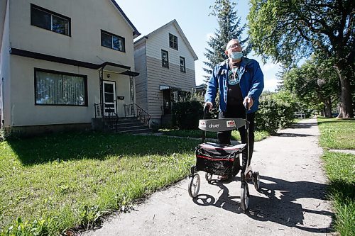 JOHN WOODS / WINNIPEG FREE PRESS
Mark Olfert, was living in a Main Street hotel until it was damaged by fire, is photographed outside his friends home where he is staying until he can get his own place in Winnipeg Thursday, August 25, 2021. 

Reporter: Robertson