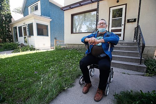 JOHN WOODS / WINNIPEG FREE PRESS
Mark Olfert, was living in a Main Street hotel until it was damaged by fire, is photographed outside his friends home where he is staying until he can get his own place in Winnipeg Thursday, August 25, 2021. 

Reporter: Robertson