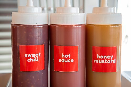 ALEX LUPUL / WINNIPEG FREE PRESS  

Sauces are photographed at Chung Chun Rice Dog's Jefferson Avenue location in Winnipeg on August, 25, 2021.