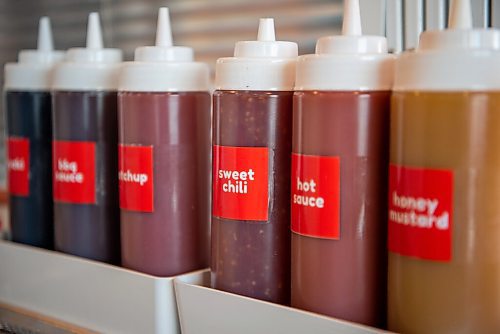 ALEX LUPUL / WINNIPEG FREE PRESS  

A selection of sauces are photographed at Chung Chun Rice Dog's Jefferson Avenue location in Winnipeg on August, 25, 2021.