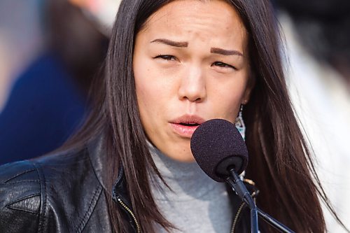 MIKAELA MACKENZIE / WINNIPEG FREE PRESS

Winnipeg North NDP candidate Melissa Chung-Mowat  speaks before party leader Jagmeet Singh makes a housing announcement in Winnipeg on Thursday, Aug. 26, 2021. For Dylan story.
Winnipeg Free Press 2021.