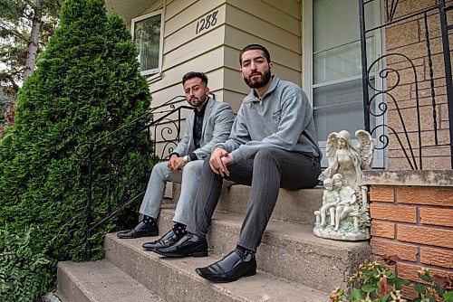 ALEX LUPUL / WINNIPEG FREE PRESS  

From left, Hameid (last name withheld) and Bashir Faqiri are photographed in Winnipeg on August, 26, 2021. Faqiri is planning a peaceful rally on Saturday and Hameid's family is trapped in Afghanistan.