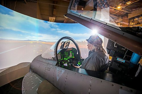 MIKAELA MACKENZIE / WINNIPEG FREE PRESS

Pilots Club co-owner Dave does a test flight at The Forks in Winnipeg on Thursday, Aug. 26, 2021. The new flight simulation experience is launching at the Forks this weekend. For Temur story.
Winnipeg Free Press 2021.