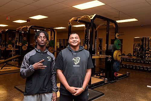 MIKE SUDOMA / Winnipeg Free Press
(Left to right) Receiver, Adbul-Karim Gassama and Linebacker, Nick Thomas are eager to get back on the field for Bisons training camp Saturday.
August 26, 2021