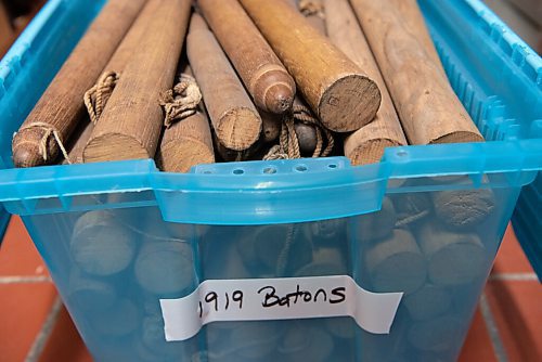 ALEX LUPUL / WINNIPEG FREE PRESS  

Batons used in 1919, and made from furniture legs, are photographed in the Winnipeg Police Museum's archives on August, 26, 2021.