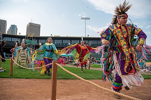 ALEX LUPUL / WINNIPEG FREE PRESS  

Performers are photographed during an episodic vision quest entitled the Seven Sacred Laws at Shaw Park during the Unite 150 concert on August, 28, 2021.