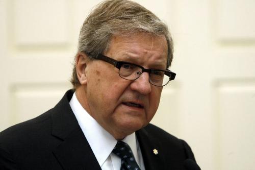 MIKE.DEAL@FREEPRESS.MB.CA 100504 - Tuesday, May 4th, 2010 Lloyd Axworthy, President and Vice-Chancellor at The University of Winnipeg at the funding announcement from the John D. and Catherine T. MacArthur Foundation to establish a prestigious international gragduate program with a focus on Indigenous development to be offered at The University of Winnipeg. MIKE DEAL / WINNIPEG FREE PRESS