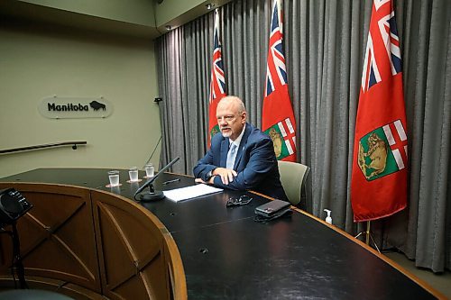 JOHN WOODS / WINNIPEG FREE PRESS
Manitoba interim Premier Kelvin Goertzen, who replaced Brian Pallister, holds his first media conference at the legislature in Winnipeg Wednesday, September 1, 2021. 

Reporter: ?